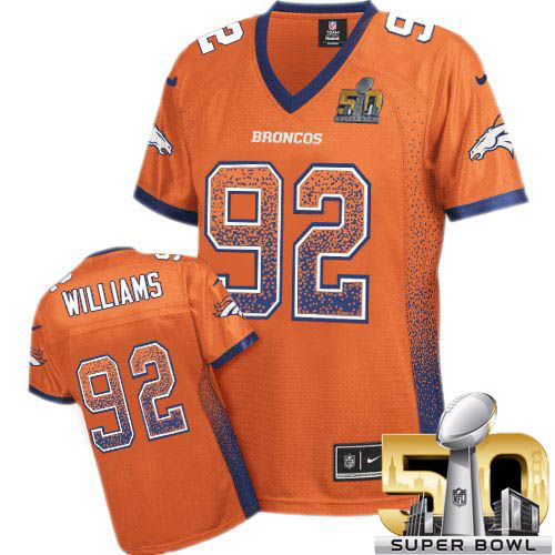 Women's Elite Sylvester Williams Super Bowl L Nike Jersey Orange - #92 Drift Fashion NFL Denver Broncos